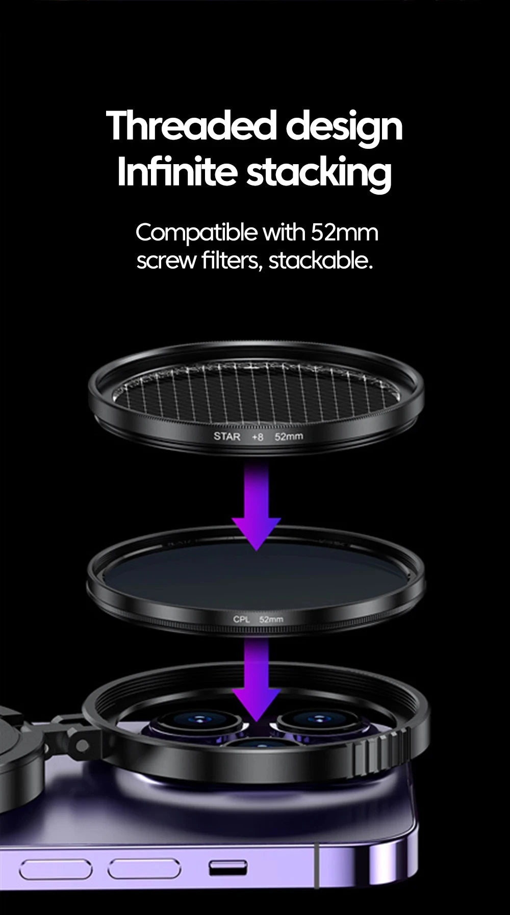 Magnetic 52mm CPL Filter for Phone Camera | MagSafe Compatible
