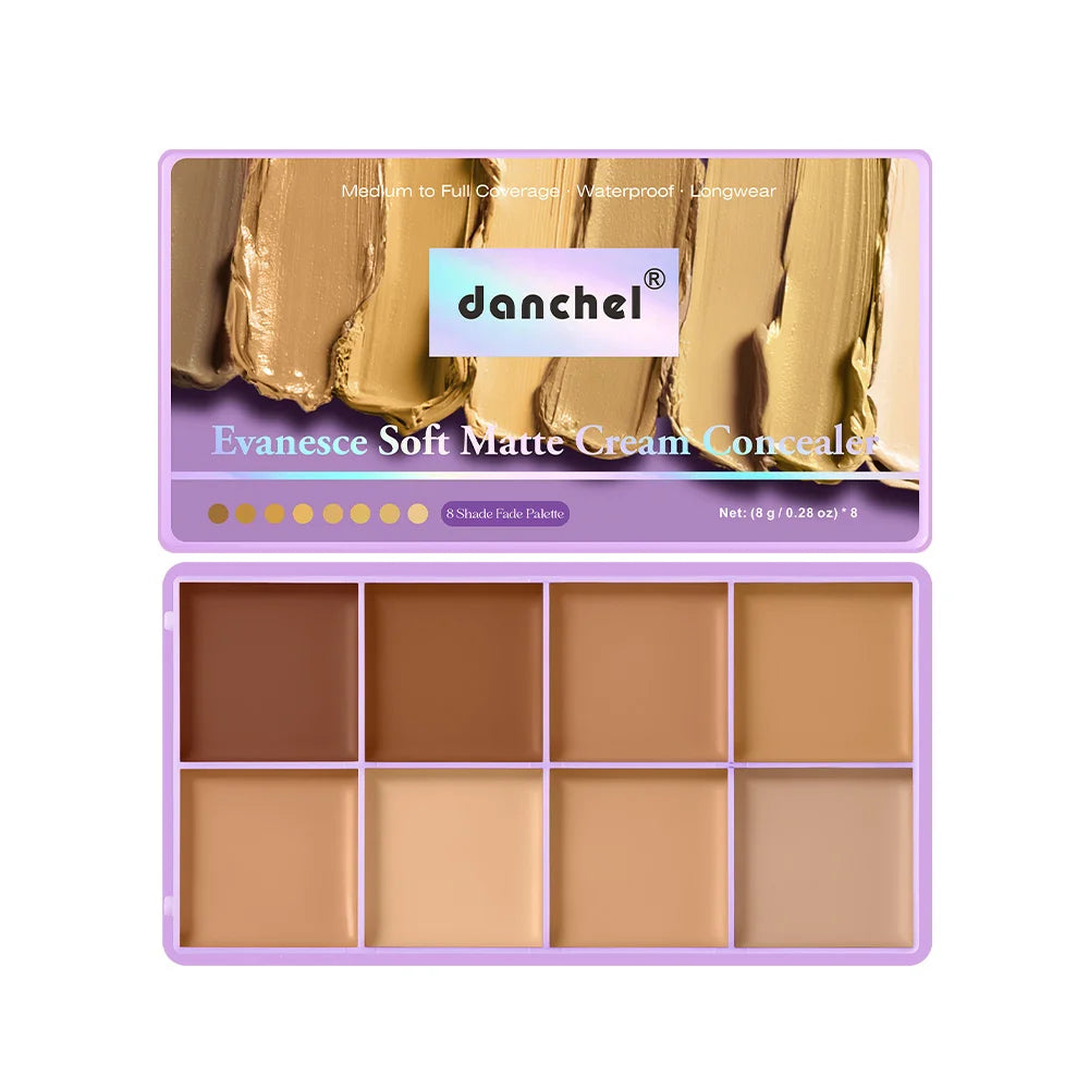 8-Shade Full Coverage Cream Concealer Palette Waterproof Makeup