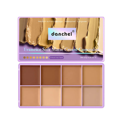8-Shade Full Coverage Cream Concealer Palette Waterproof Makeup