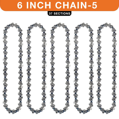 4 & 6-Inch Replacement Chains and Guide Bar Set for Mini Cordless Chainsaws