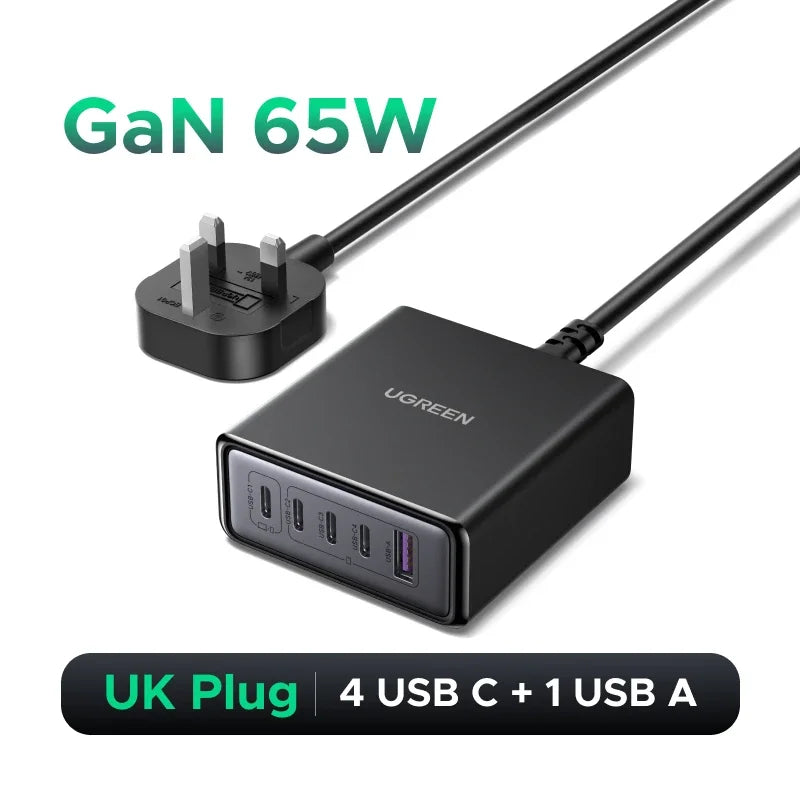 UGREEN 100W GaN 6-in-1 Desktop Fast Charger for Laptop, iPhone & Tablet