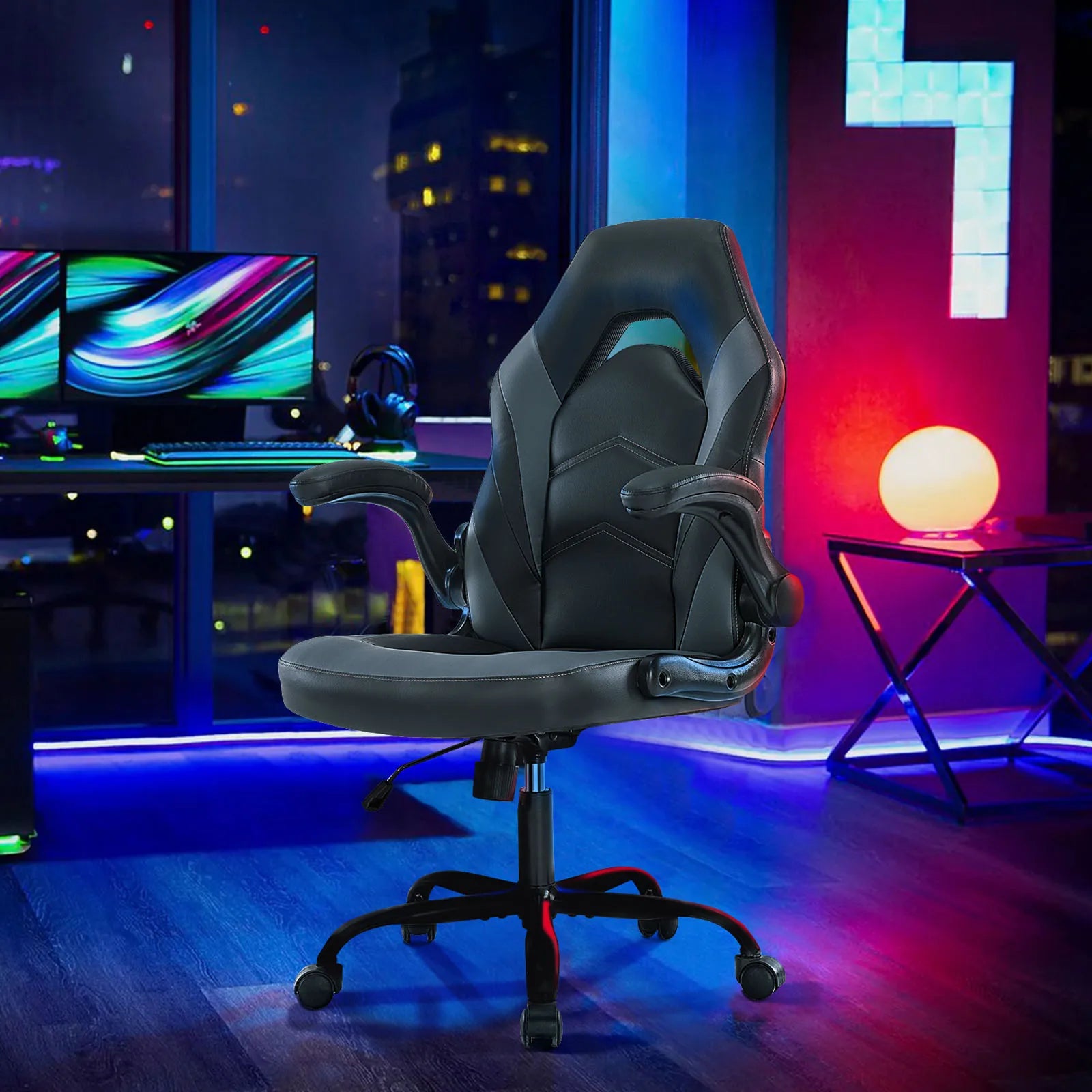 Ergonomic Racing Gaming Chair - Adjustable Height & Flip-Up Armrest Desk Chair - 14