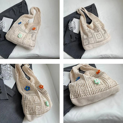 Luxury Flower Knitted Tote
