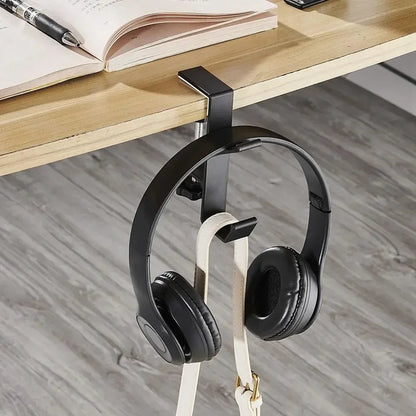 Universal Aluminum Desk Hook: Headphone Stand & Portable Bag Hanger