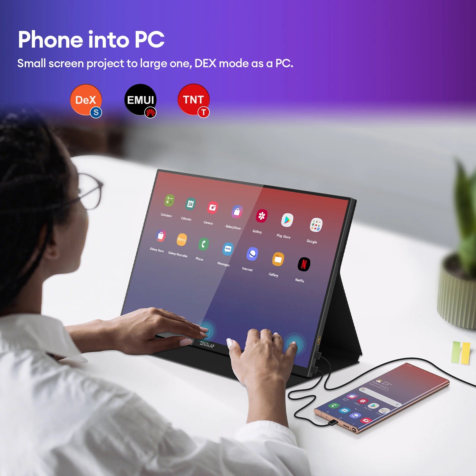 16" 2.5K 144Hz Portable Touchscreen Monitor - QHD IPS Travel Display - 4