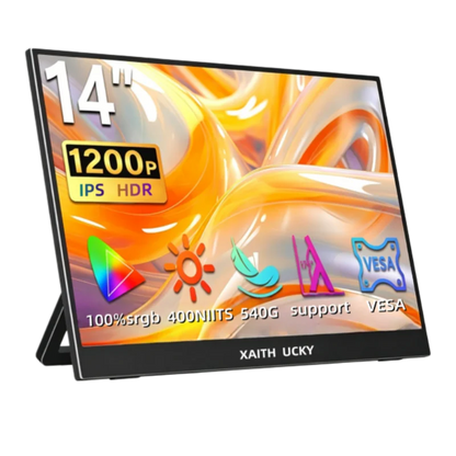 14" Portable IPS Touch Monitor - 1920x1200 HD Gaming & Laptop Expand Display