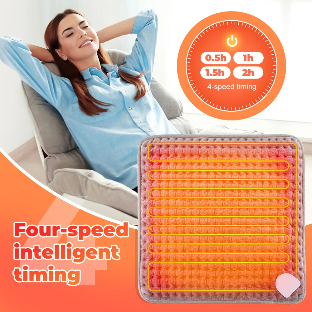 Electric Heated Foot Warmer - Adjustable Temperature & Timer Desk Heating Pad