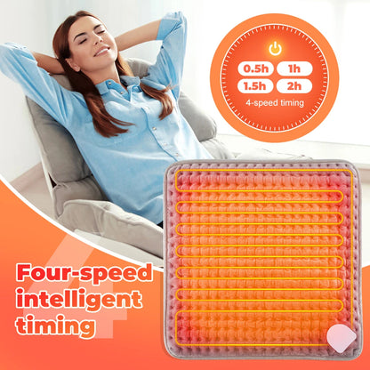 Electric Heated Foot Warmer - Adjustable Temperature & Timer Desk Heating Pad