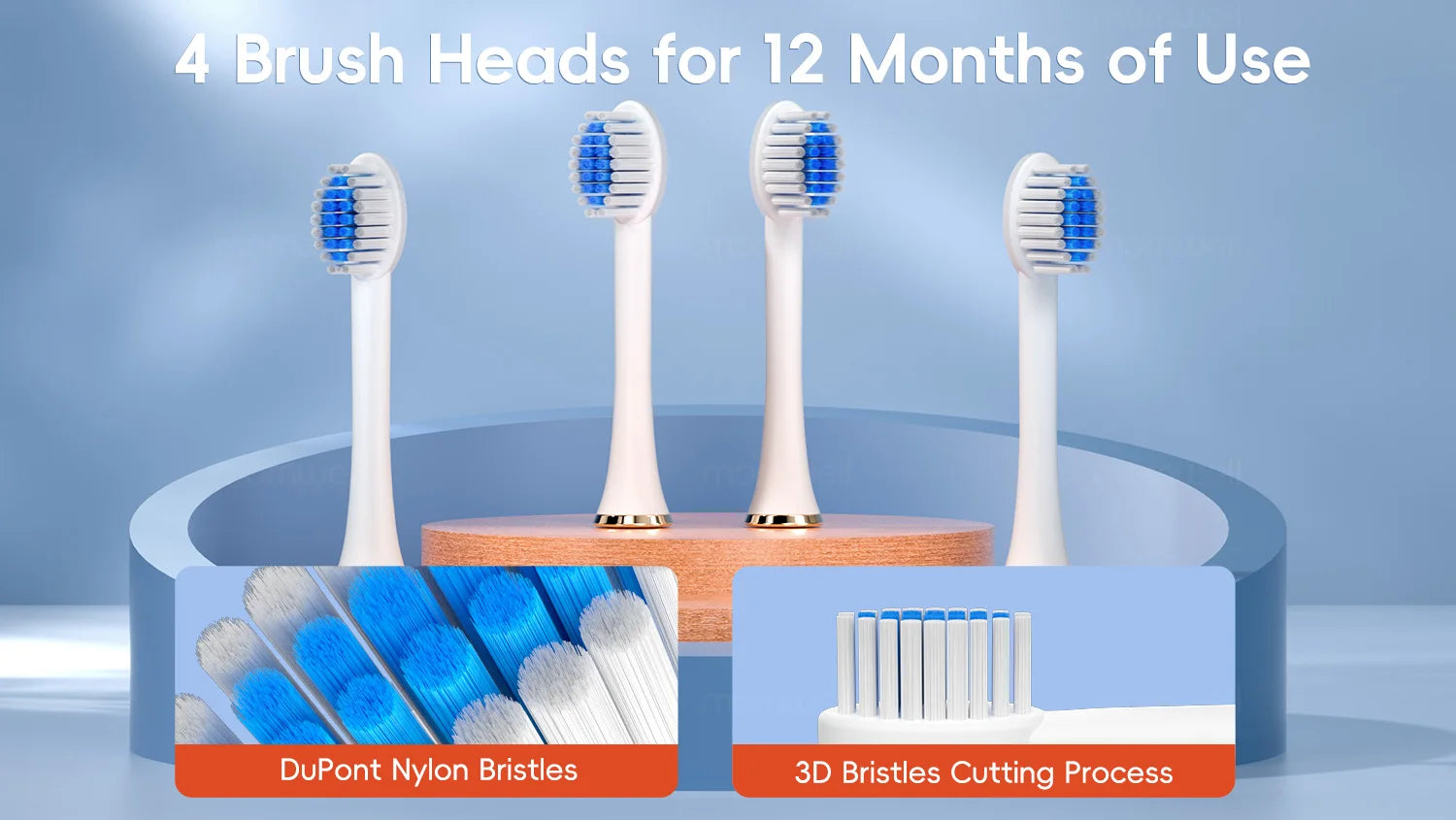 Sonic Rechargeable Electric Toothbrush with 6 Cleaning Modes & 4 Brush Heads - 13