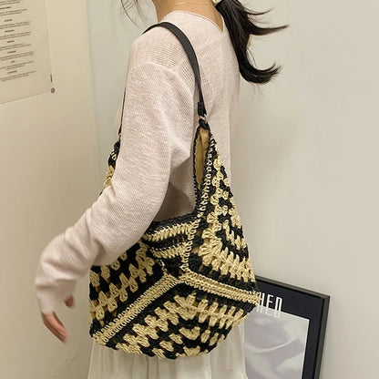 Luxury Woven Straw Beach Bag