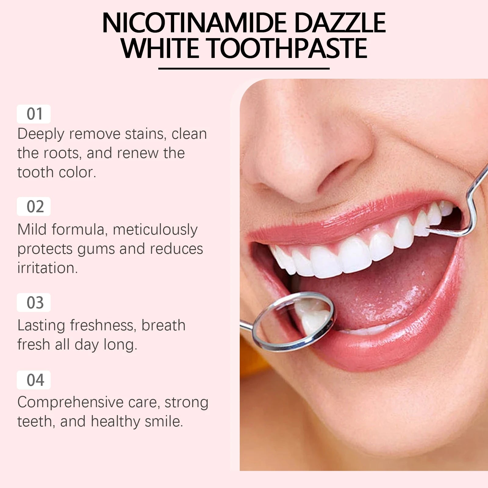 Nicotinamide Teeth Whitening Toothpaste - Deep Stain Removal & Gum Care - 4