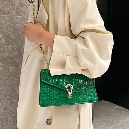 Luxury Croco Chain Shoulder Bag