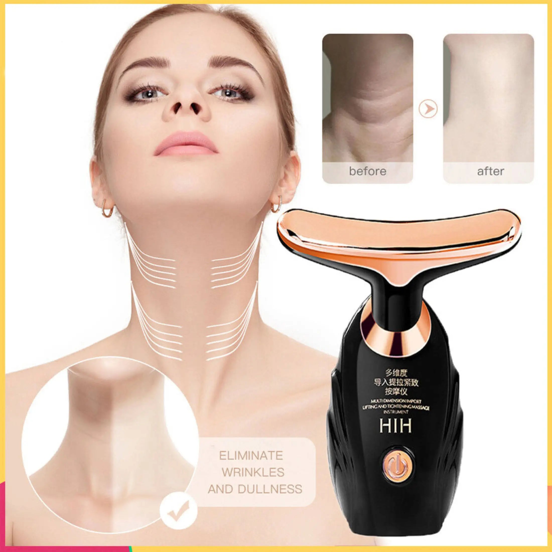 Microcurrent Facial & Neck Lifting Massager - Anti-Aging Skin Rejuvenation - 8