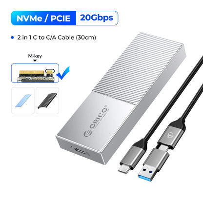 ORICO M.2 NVMe SSD Enclosure USB-C 10Gbps Portable External Drive Case