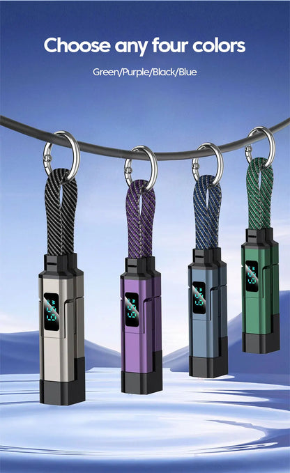 4-in-1 Fast Charging Cable with Digital Display - USB-C & Lightning Cord