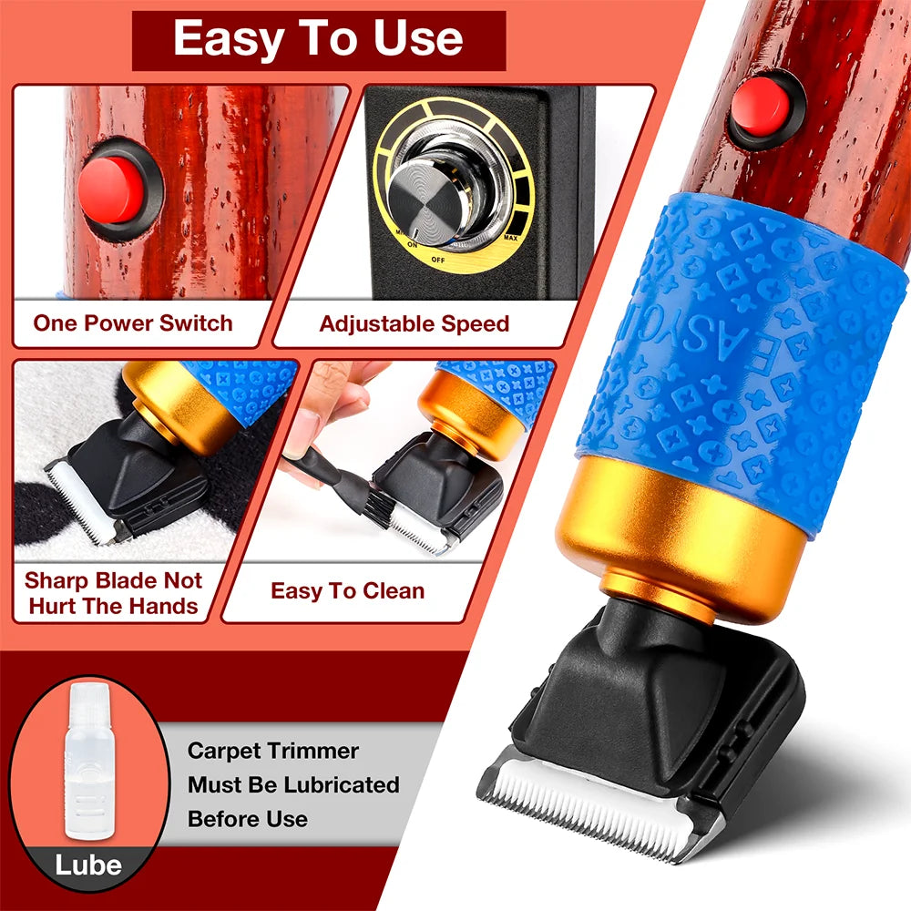 200W Professional Carpet Tufting Shears & Trimmer with Shearing Guide - 2