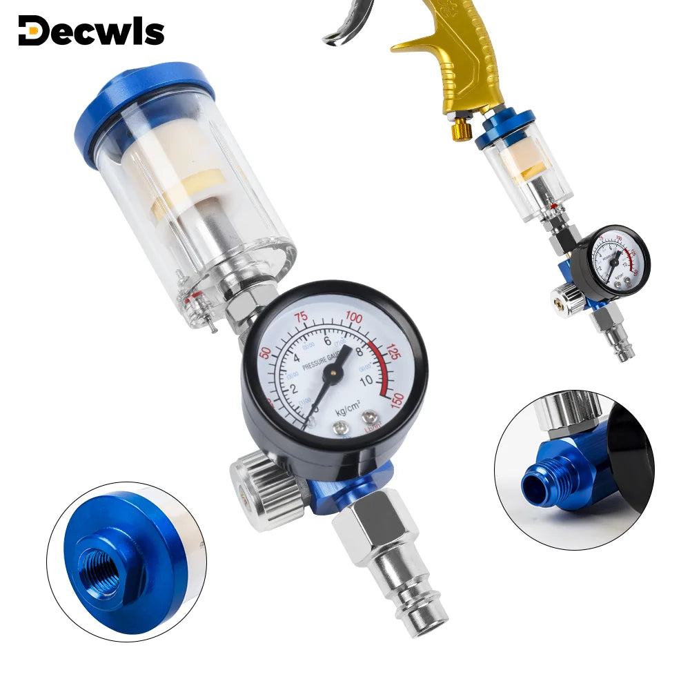 Air Compressor Filter Regulator Water Trap Separator for Spray Gun 1/4