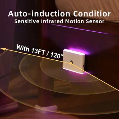 Rechargeable Motion Sensor LED Wall Sconce - Dimmable Color-Changing Night Light
