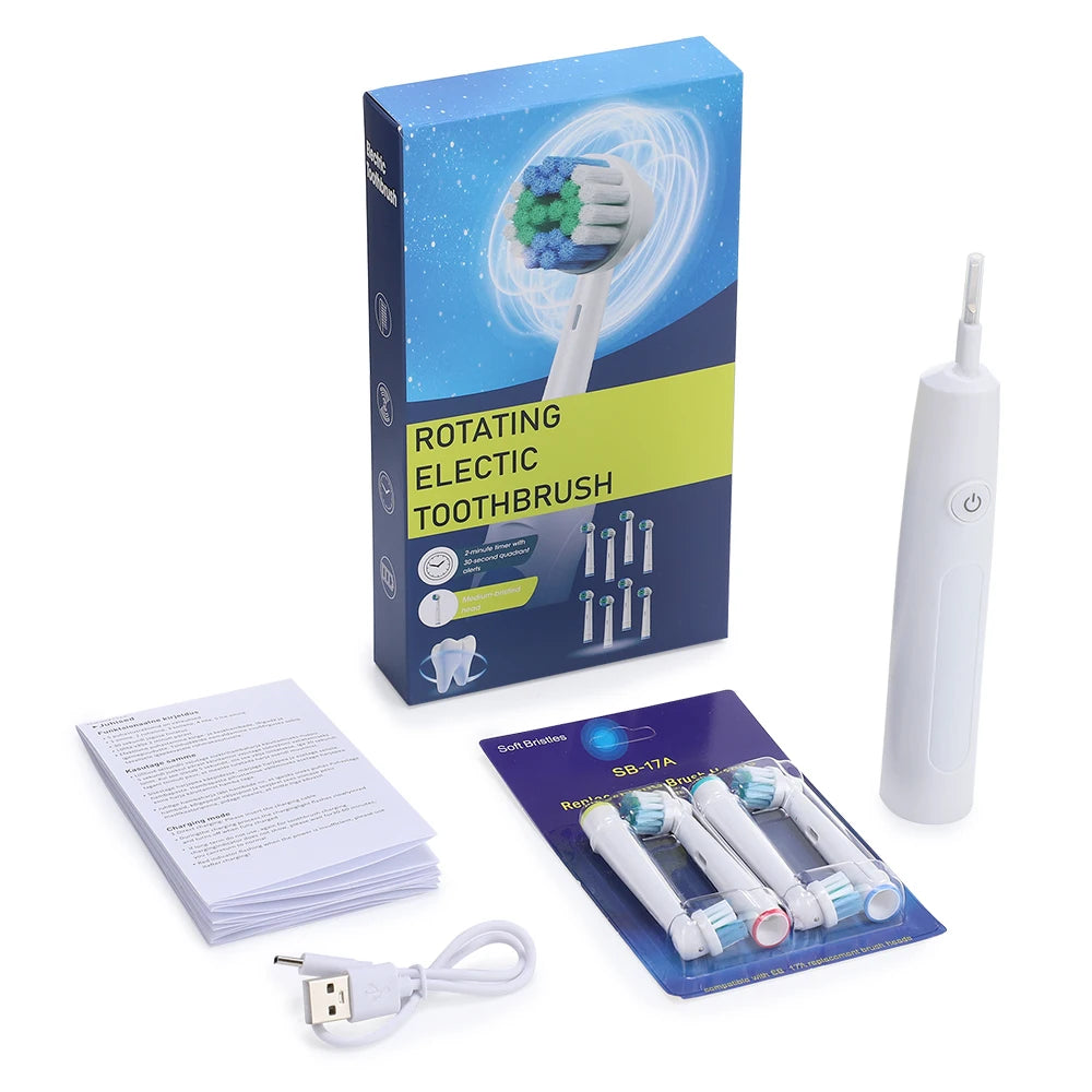 3D Rotating Rechargeable Electric Toothbrush with 5 Cleaning Modes and Smart Timer - 11
