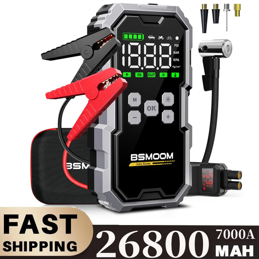 7000A Portable Car Jump Starter with 150PSI Air Compressor & Power Bank