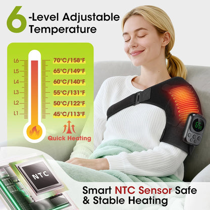 Smart Cordless Shoulder Heating Massager with Vibration & App Control