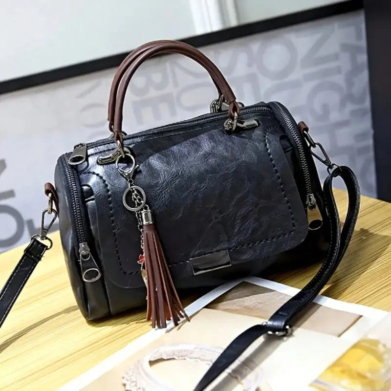 Luxury Tassel Boston Shoulder Bag