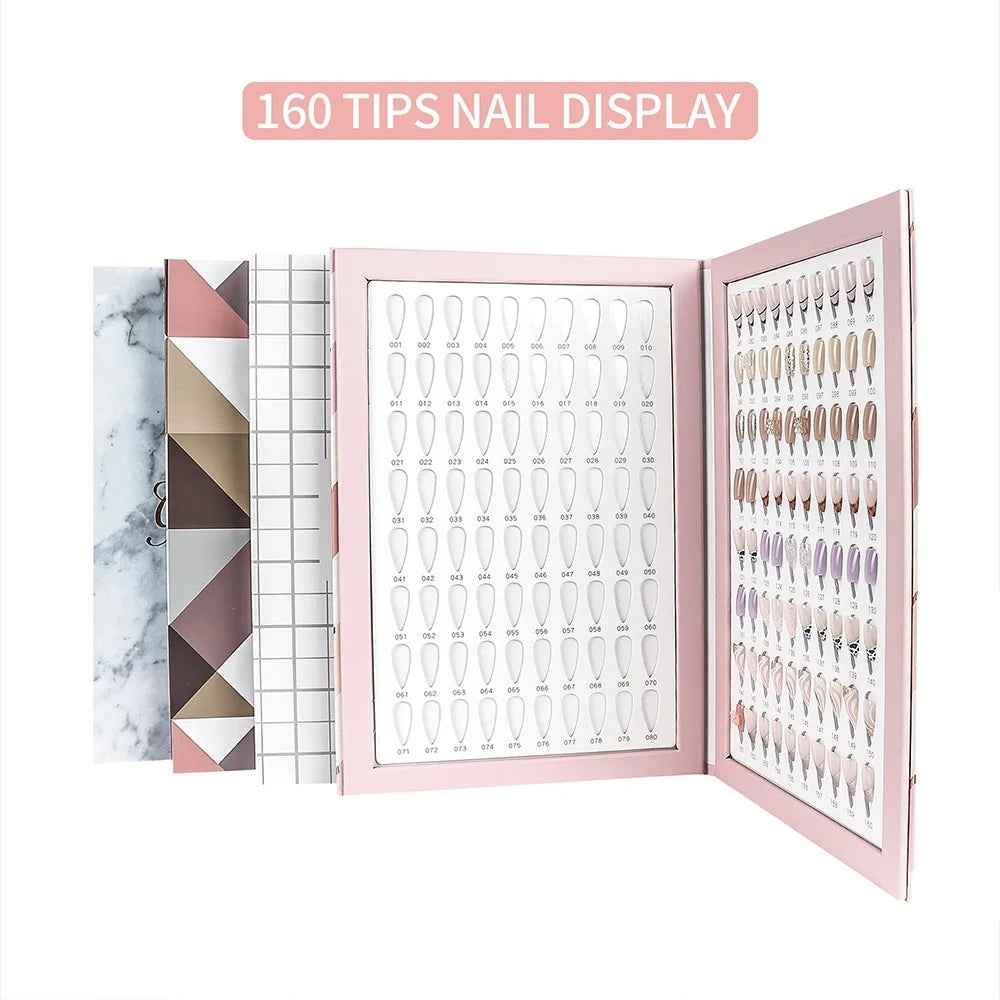160 Colors Nail Swatch Book & False Nail Tips Display Chart - 7