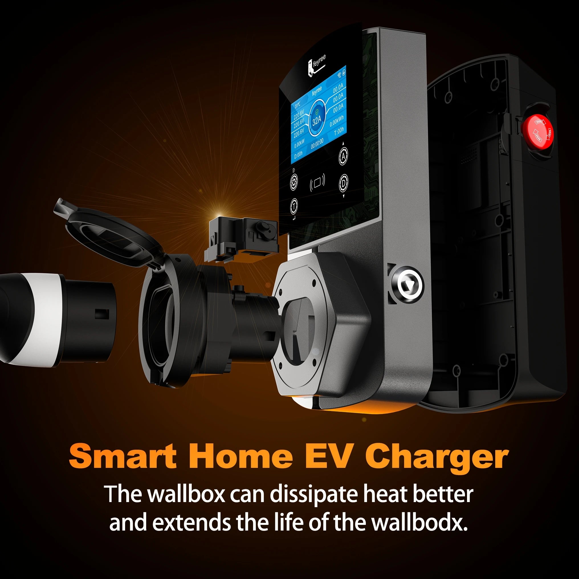 22KW Smart EV Wallbox Charger - WiFi App Control & Weatherproof EVSE - 9