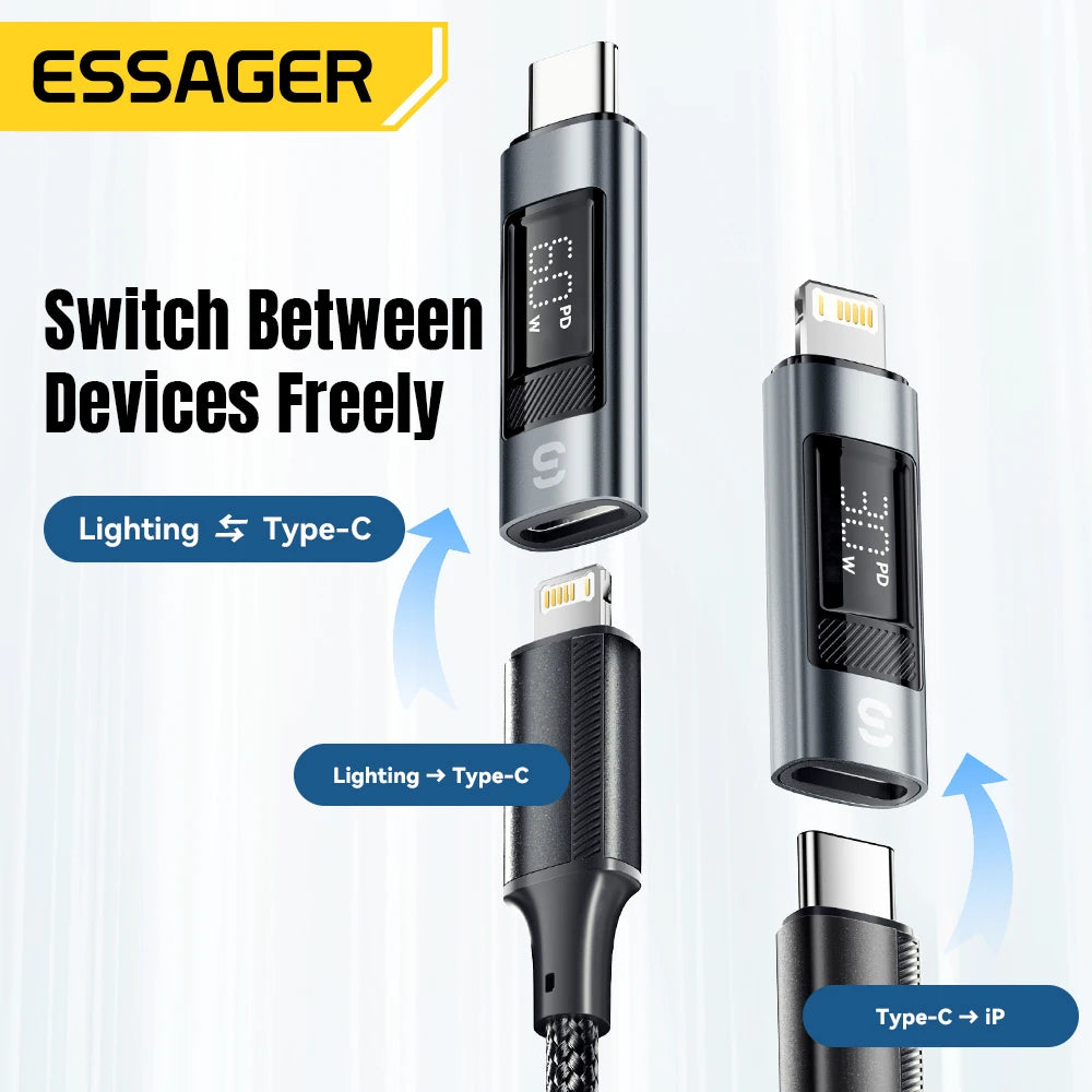 Universal Type-C to Lightning OTG Adapter 60W Fast Charging Converter - 3
