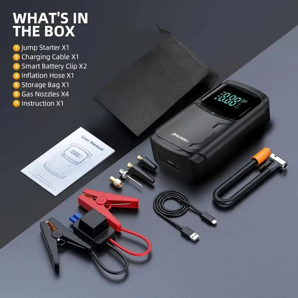 5000A Car Jump Starter with 150PSI Air Compressor & Portable Power Bank - 14