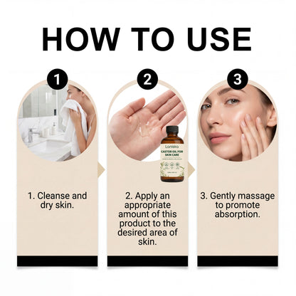 Pure Cold-Pressed Castor Oil for Deep Skin Hydration and Body Massage