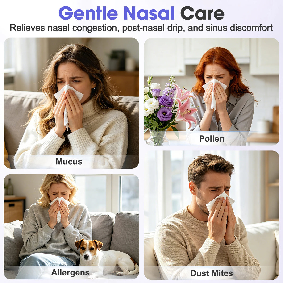 Electric Nasal Irrigator - Portable Sinus Rinse & Allergy Relief Cleaner