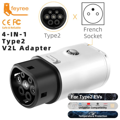 Type 2 V2L Discharger Adapter for EVs - Power Your Devices On The Go