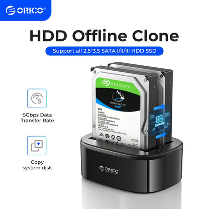 ORICO Dual Bay HDD Docking Station - USB 3.0 SATA for 2.5/3.5" SSD/HDD