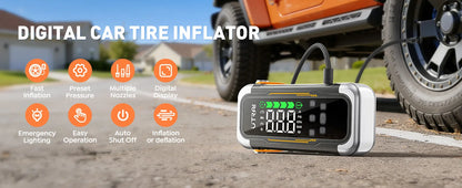 6000A Car Jump Starter with 150PSI Air Compressor & Power Bank