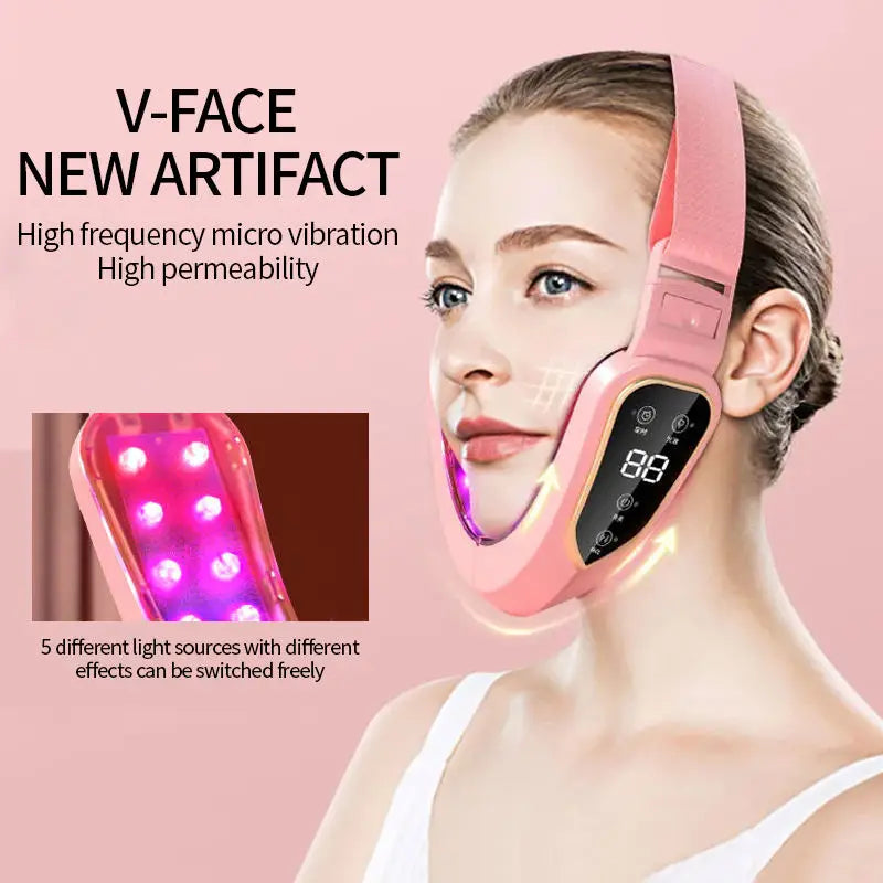 LED V-Face Lifting Massager: Photon Therapy & Vibration Slimming Device - 2
