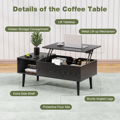 Modern Lift-Top Coffee Table with Hidden Storage & Adjustable Desk