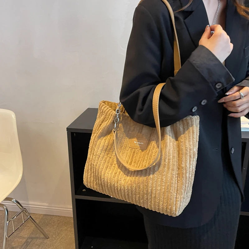 Luxury Casual Corduroy Tote