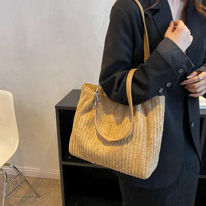 Luxury Casual Corduroy Tote