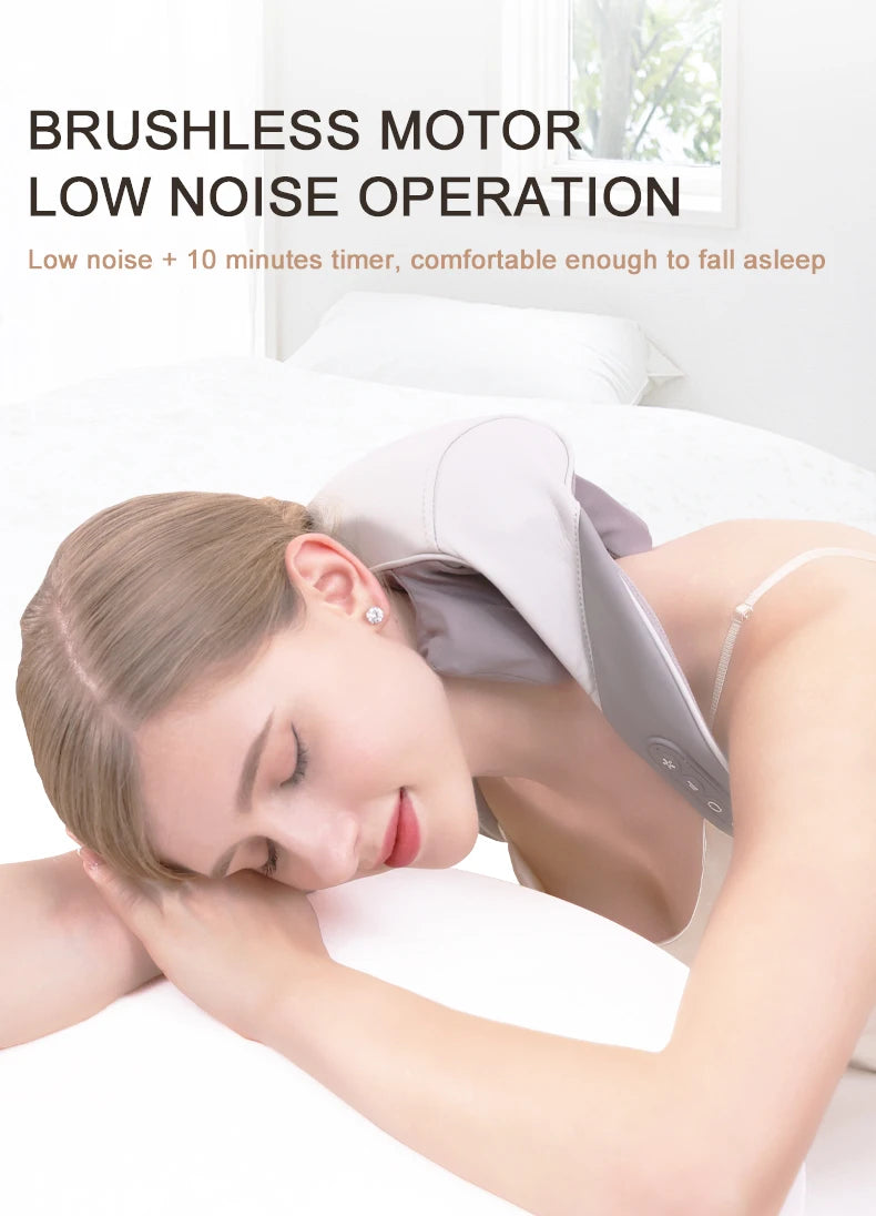 Wireless 6D Deep Tissue Neck & Shoulder Kneading Massager with Heat