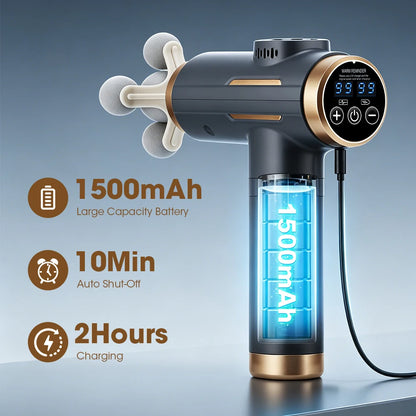 11-Head Deep Tissue Percussion Massage Gun - Electric Body & Muscle Massager