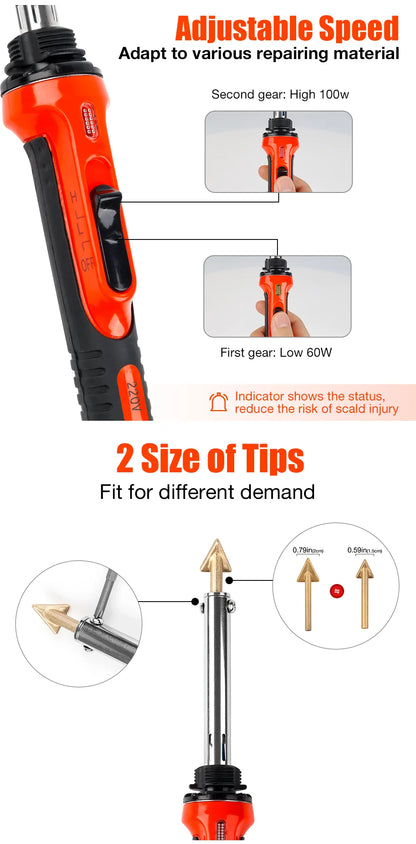 50W/100W Plastic Welder & Leather Smoothing Iron for Bumper Repair