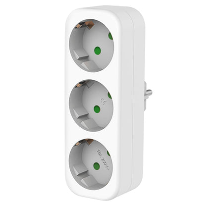 3-Way European Power Socket Adapter - 16A EU Plug Extension Converter