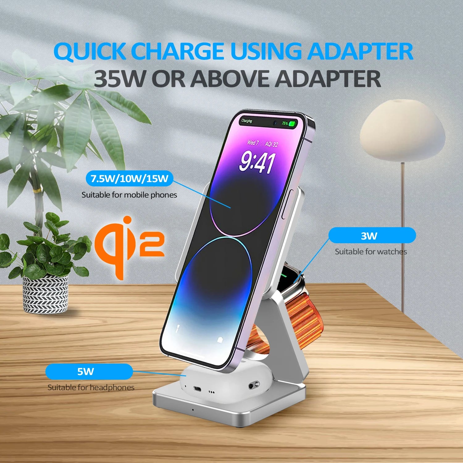 3-in-1 Magnetic Wireless Charging Station for iPhone, Apple Watch & AirPods - 6