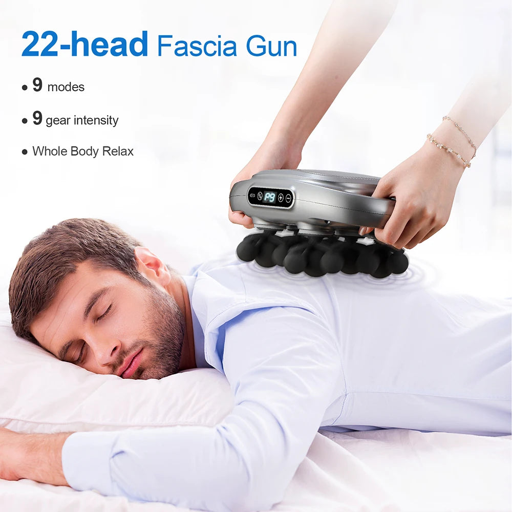22-Head Fascia Massage Gun - Deep Tissue Body Massager - 2