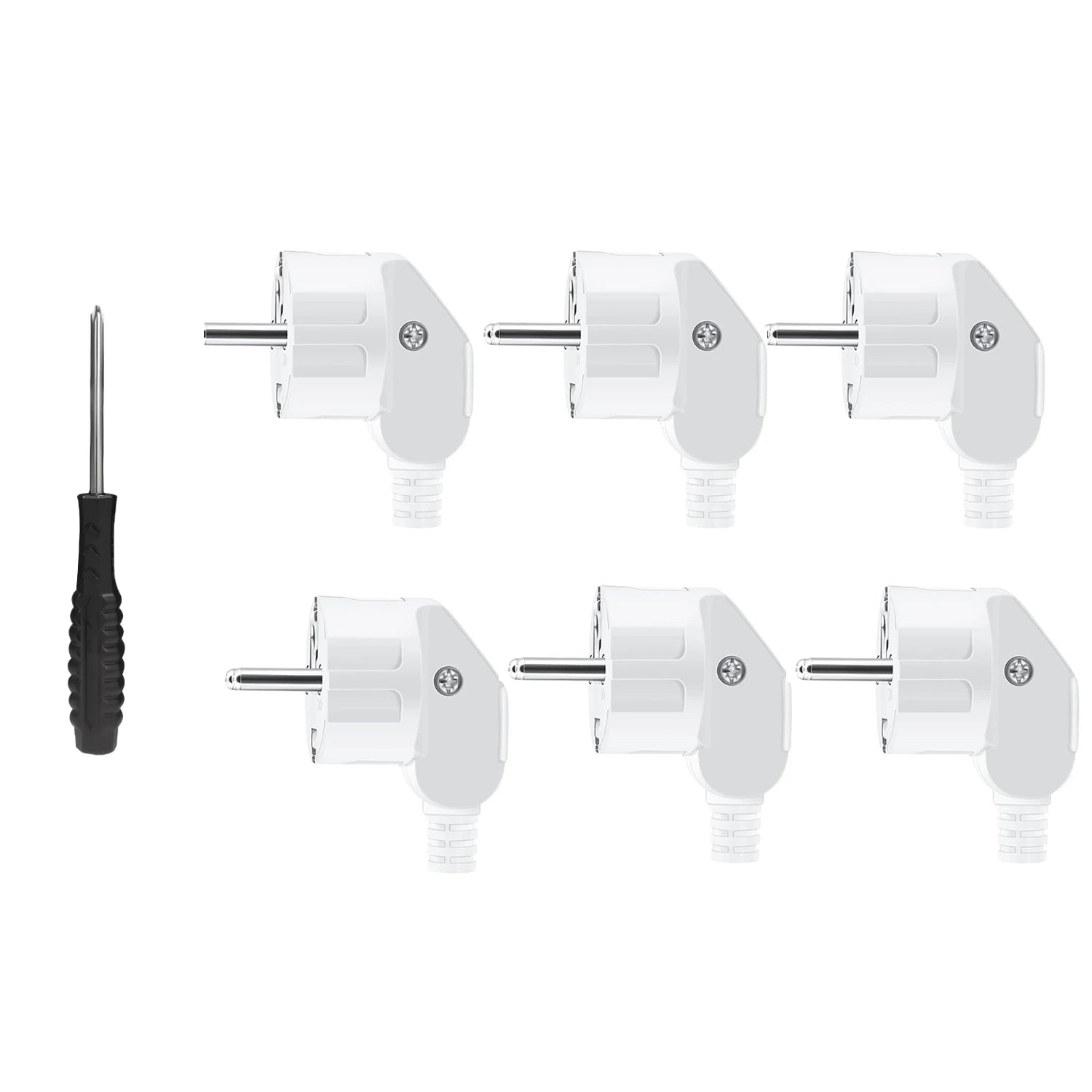 3PCS IP44 Schuko EU Plug Male Replacement Connector 16A 250V Waterproof - 12