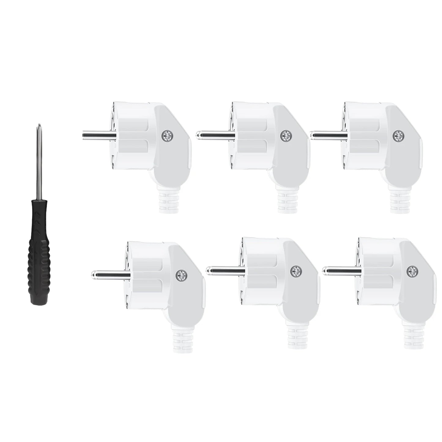 3PCS IP44 Schuko EU Plug Male Replacement Connector 16A 250V Waterproof