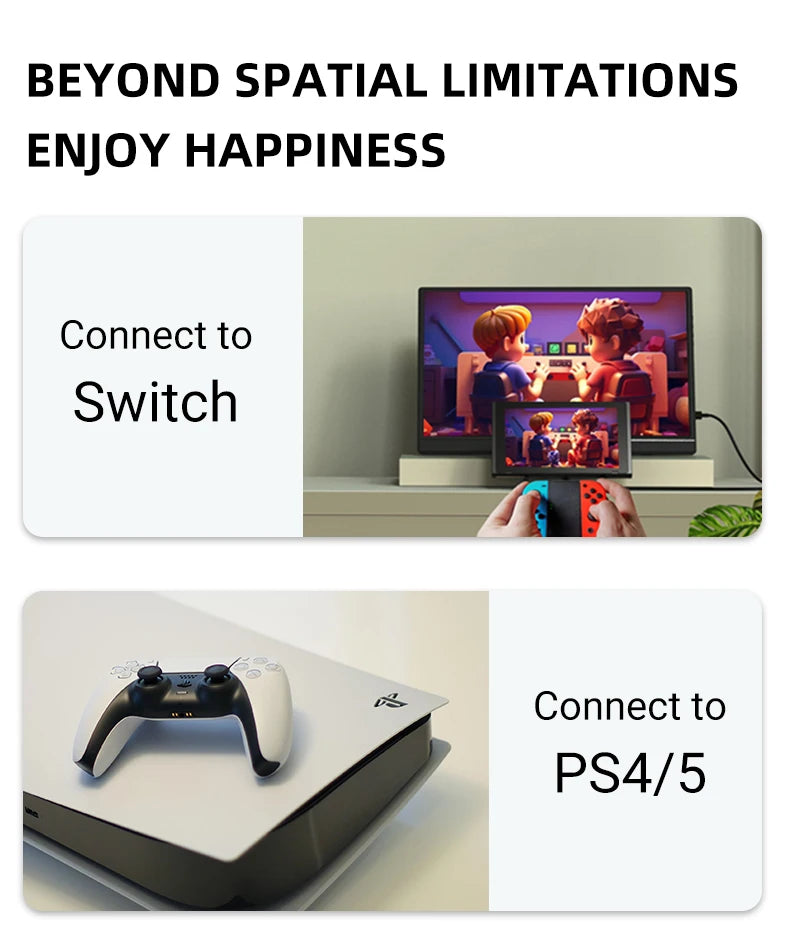 16" 2K Portable Monitor, 2560x1600 IPS HDR Display for Laptop & Gaming