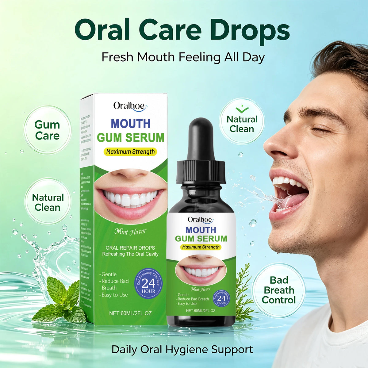 Herbal Oral Gum Repair Drops - Fresh Breath & Teeth Cleansing Treatment