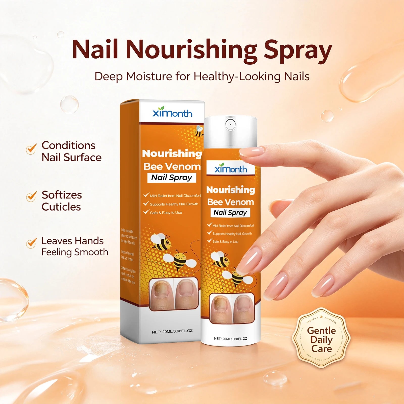 Bee Venom Nail Repair Spray - Nourishing Care for Weak & Brittle Nails - 3